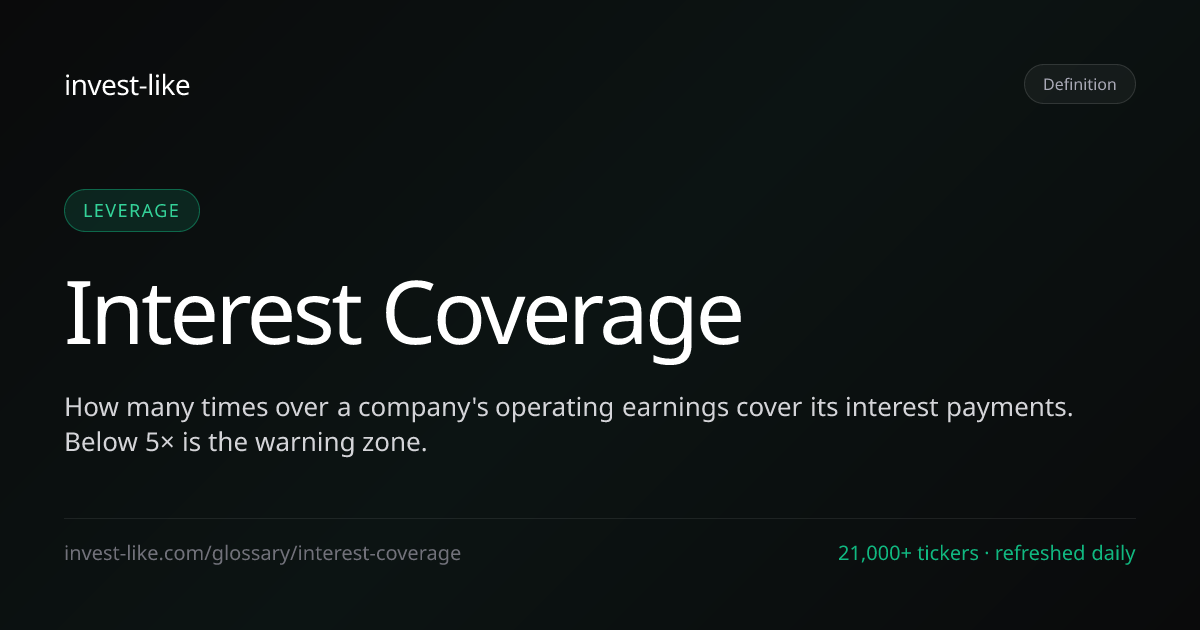 Interest Coverage - Definition, Formula + Buffett Example · invest-like