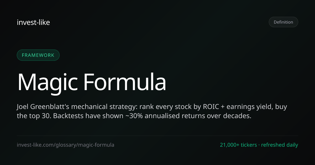 Magic Formula - Definition, Formula + Buffett Example · invest-like